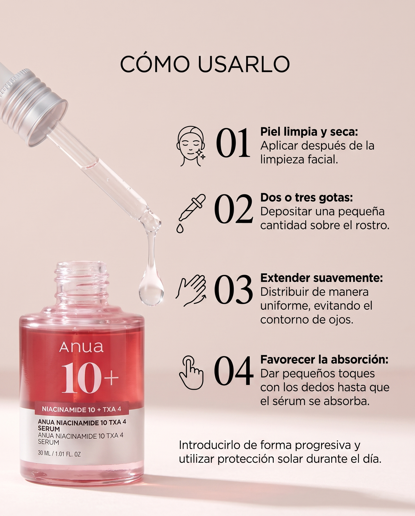Anua Niacinamide 10% + TXA 4% Serum · Sérum Coreano Iluminador 30 ml