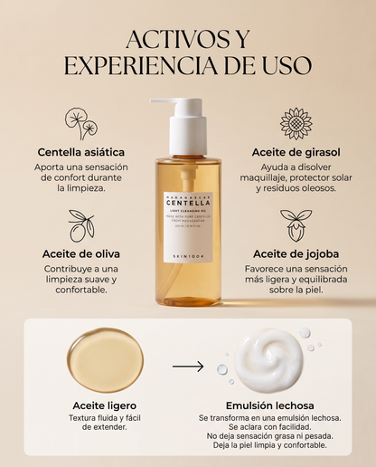SKIN1004 Light Cleansing Oil · Aceite Limpiador con Centella Asiática 200 ml