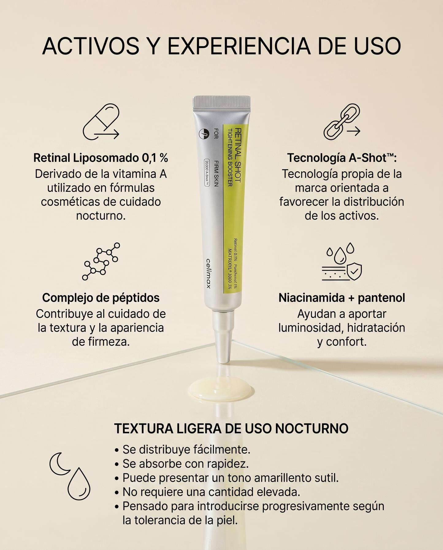 Celimax The Vita-A Retinal Shot Tightening Booster · Sérum Nocturno con Retinal 15 ml