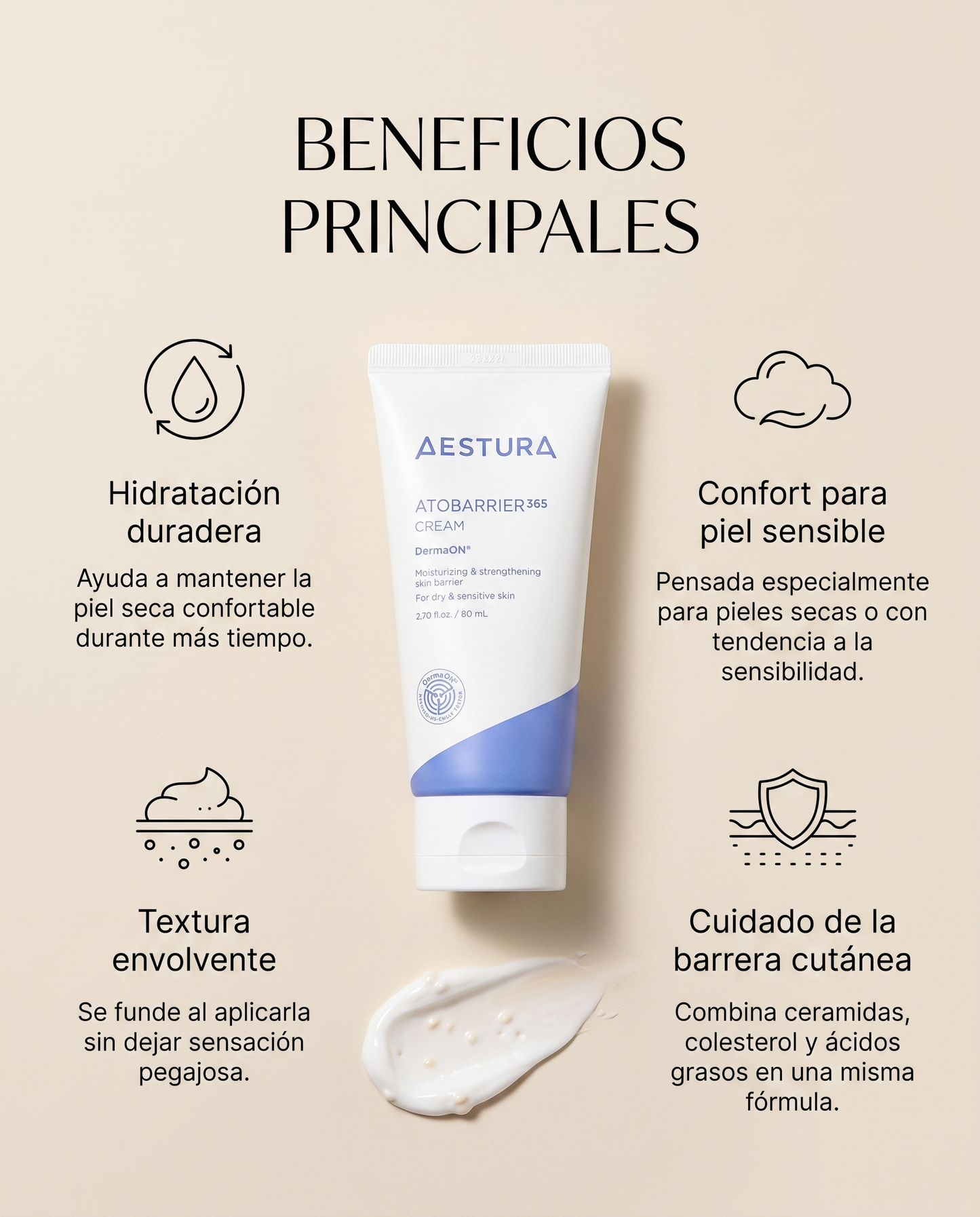Aestura Atobarrier 365 Cream · Crema Barrera con Ceramidas 80 ml