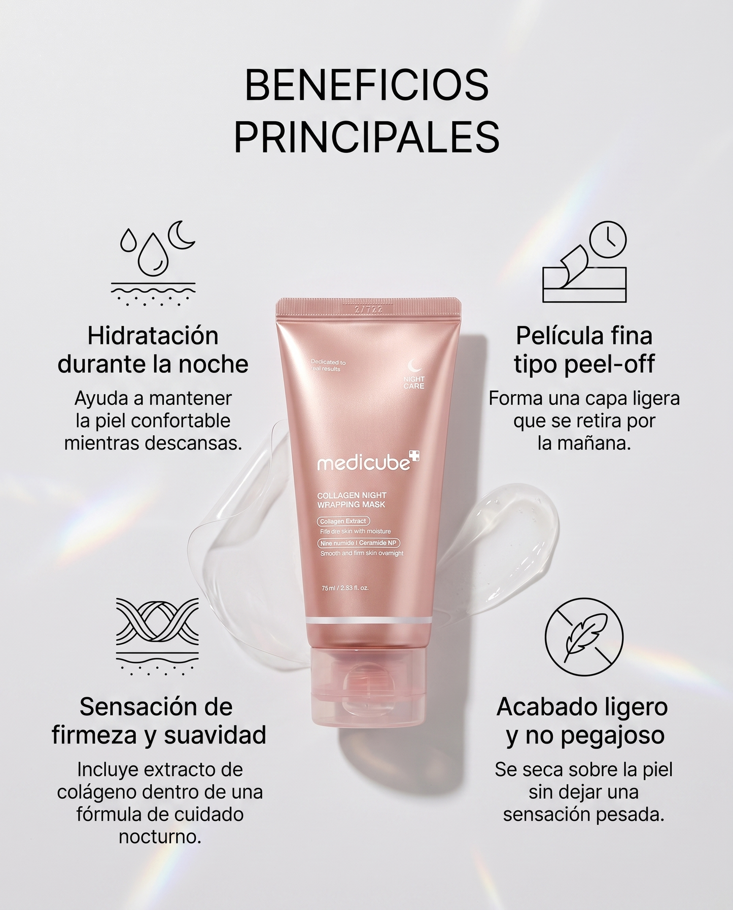 MEDICUBE Collagen Night Wrapping Mask · Mascarilla Nocturna con Colágeno 75 ml