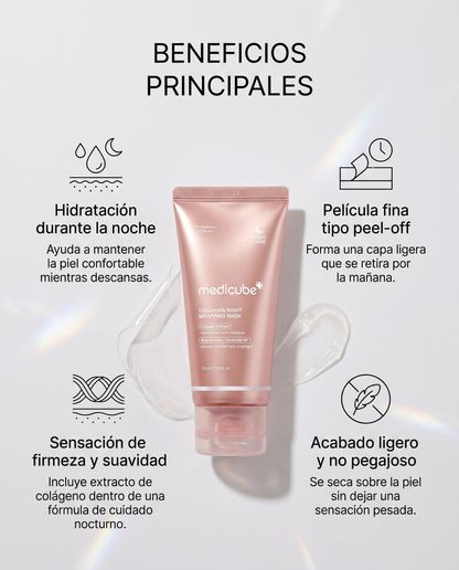 MEDICUBE Collagen Night Wrapping Mask · Mascarilla Nocturna con Colágeno 75 ml