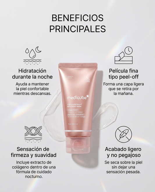 MEDICUBE Collagen Night Wrapping Mask · Mascarilla Nocturna con Colágeno 75 ml