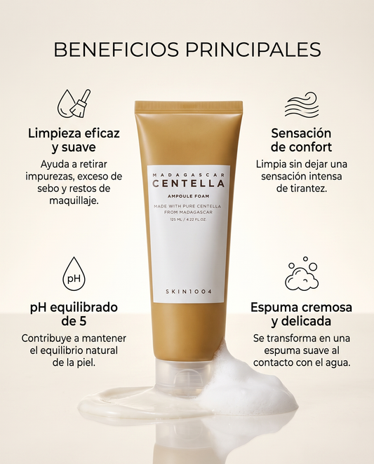 SKIN1004 Centella Ampoule Foam · Limpiador Espuma con Centella Asiática 125 ml
