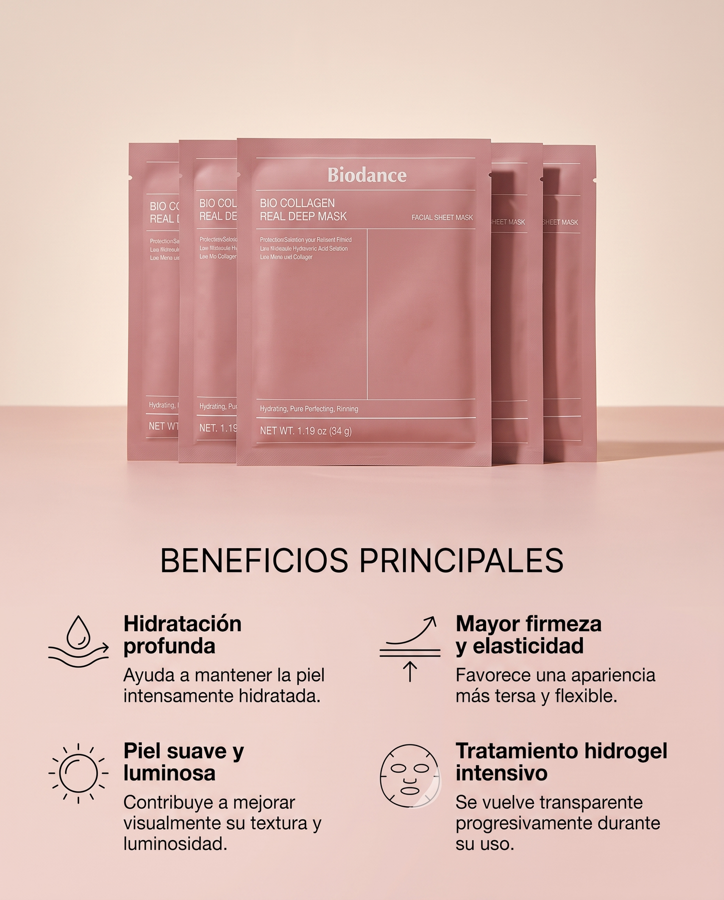 Biodance Bio-Collagen Real Deep Mask · Mascarilla Hidrogel Coreana 4 uds.