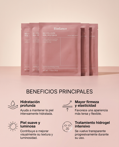 Biodance Bio-Collagen Real Deep Mask · Mascarilla Hidrogel Coreana 4 uds.