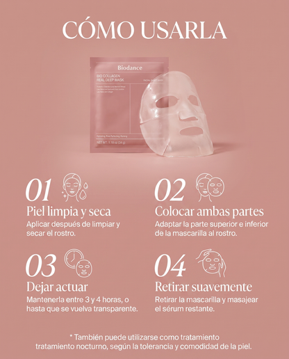 Biodance Bio-Collagen Real Deep Mask · Mascarilla Hidrogel Coreana 4 uds.