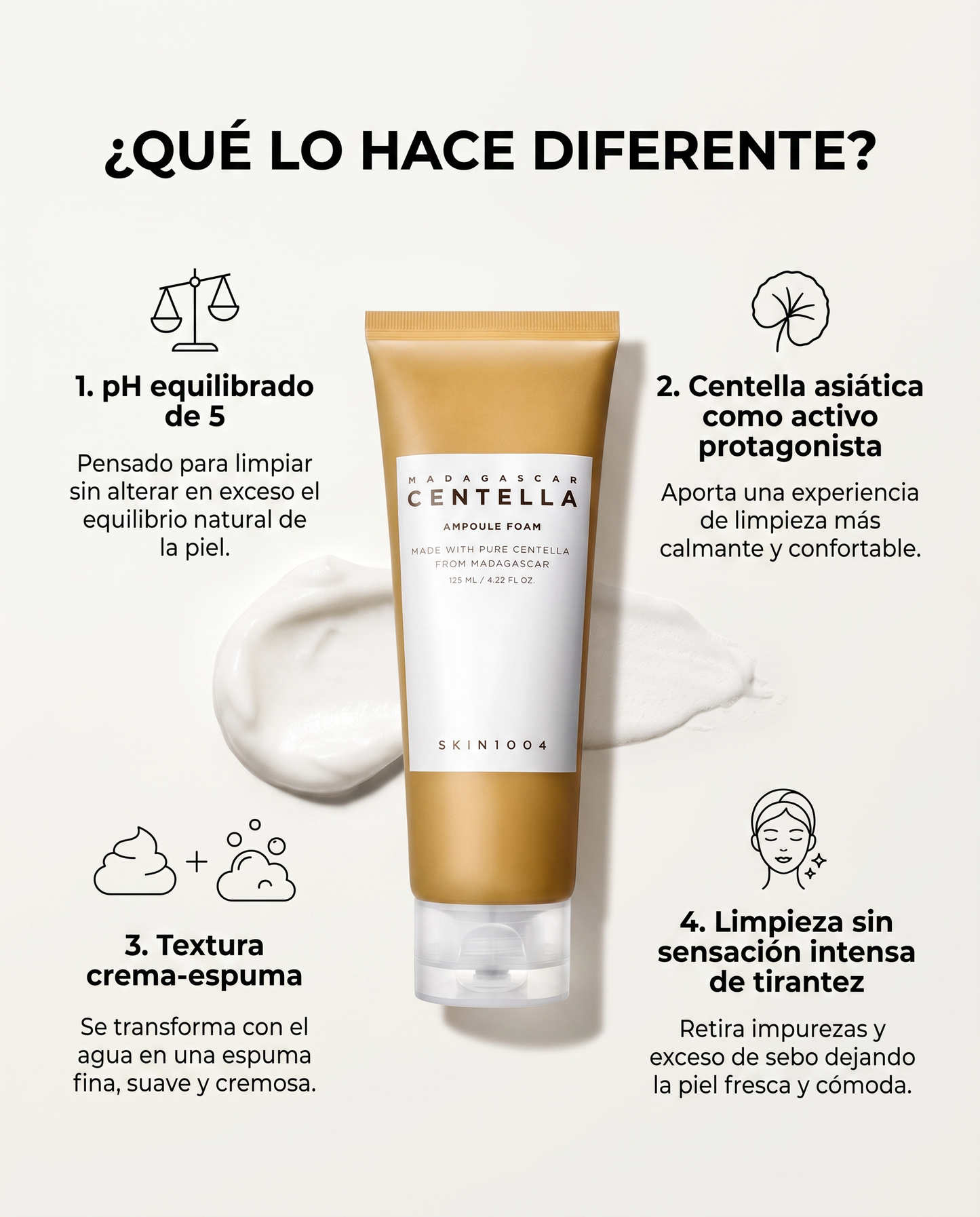 SKIN1004 Centella Ampoule Foam · Limpiador Espuma con Centella Asiática 125 ml