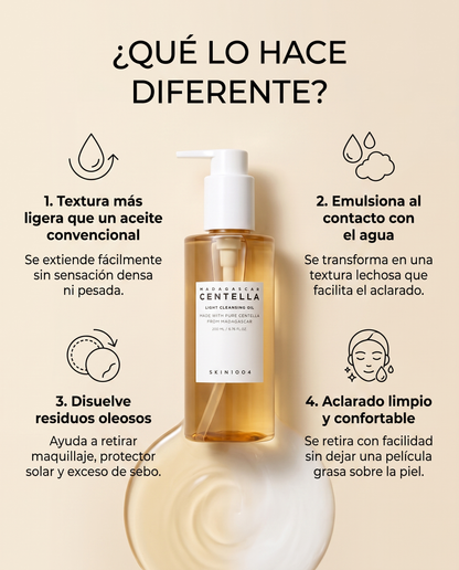 SKIN1004 Light Cleansing Oil · Aceite Limpiador con Centella Asiática 200 ml