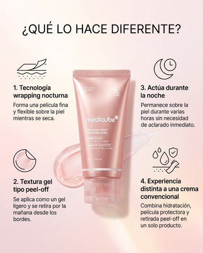 MEDICUBE Collagen Night Wrapping Mask · Mascarilla Nocturna con Colágeno 75 ml